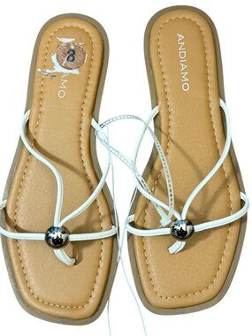 ANDIAMO Women Tan Thong Flat Sandals